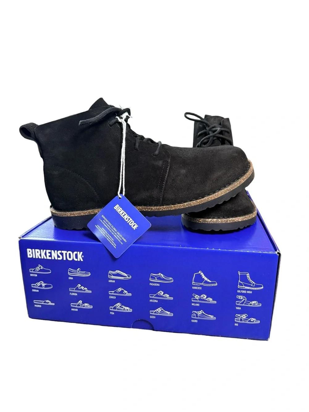 NIB Birkenstock Uppsala Chukka Black Suede Boots 41